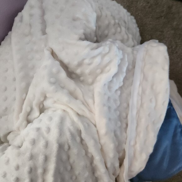 Luna Weighted blanket Blue 48 x 72 15 lb with Cream Cover new - Picture 6 of 11